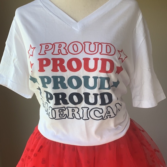 Jadelynn Brooke Proud American USA 4th of July tee tshirt sz L Things She Loves - Picture 2 of 10